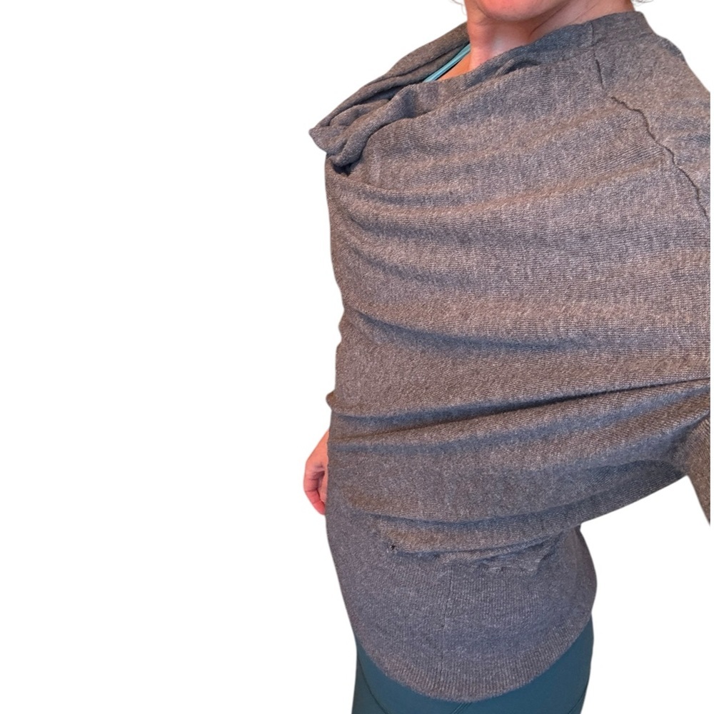 Ann Taylor’s LOFT W’s Med grey 3/4 Sleeve Sweater Cowl Neck Top. Exclnt cndtn. - Picture 3 of 10